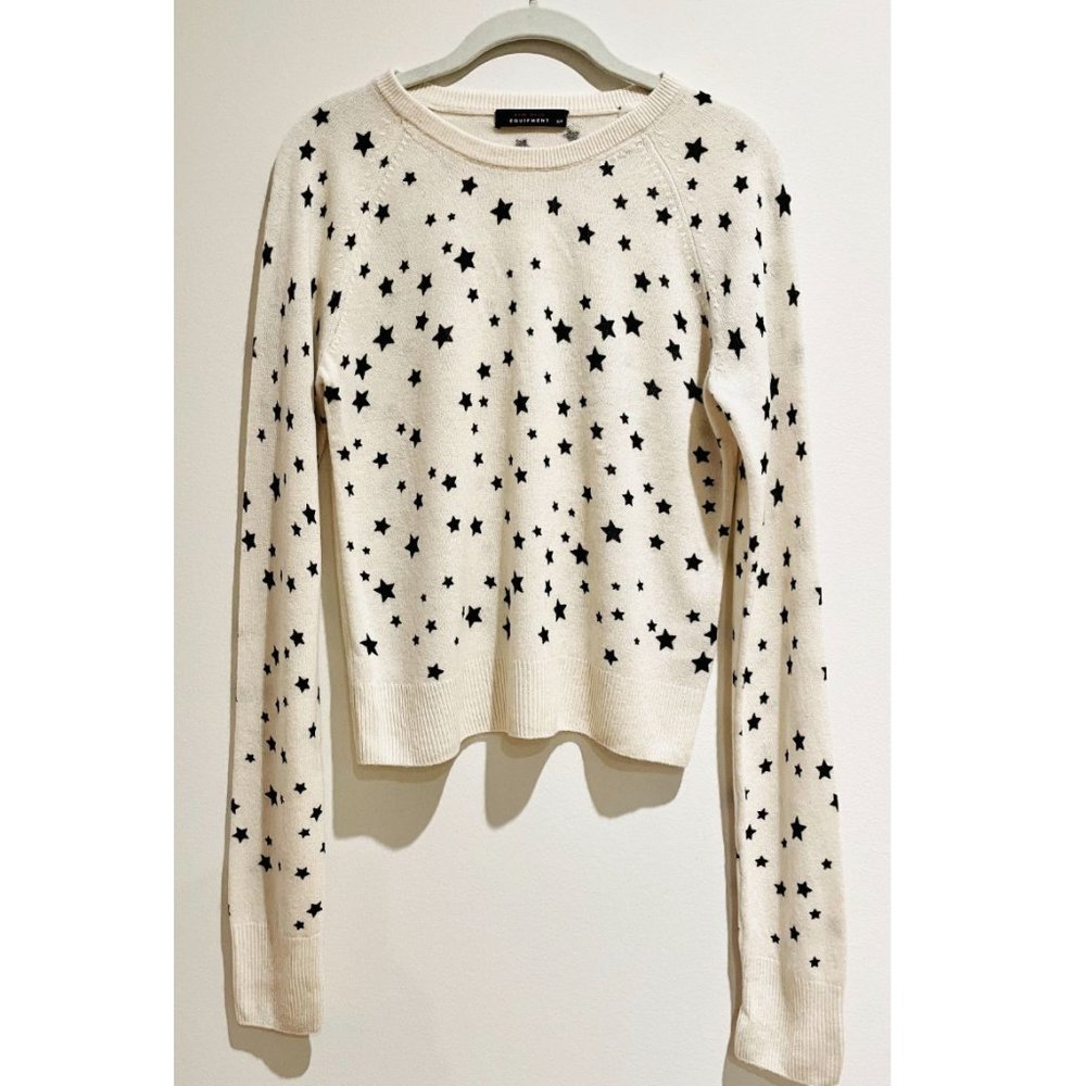 Equipment Kate Moss 100% Cashmere Stars Sweater - Ivory sz S